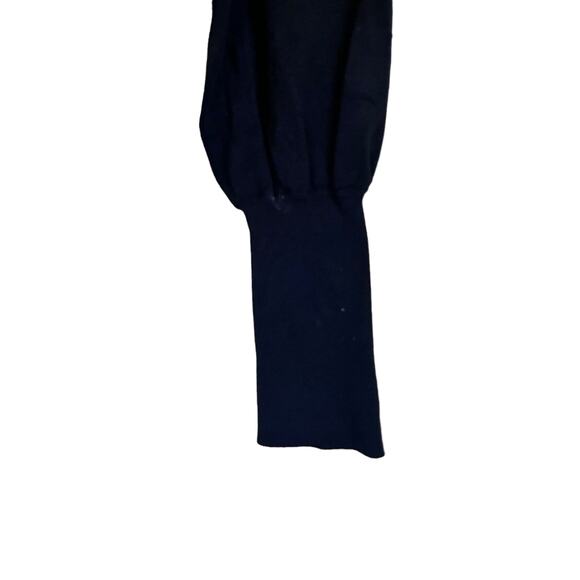 Zara black ribbed sweater with contrasting white embroidered collar size Small - Picture 4 of 10